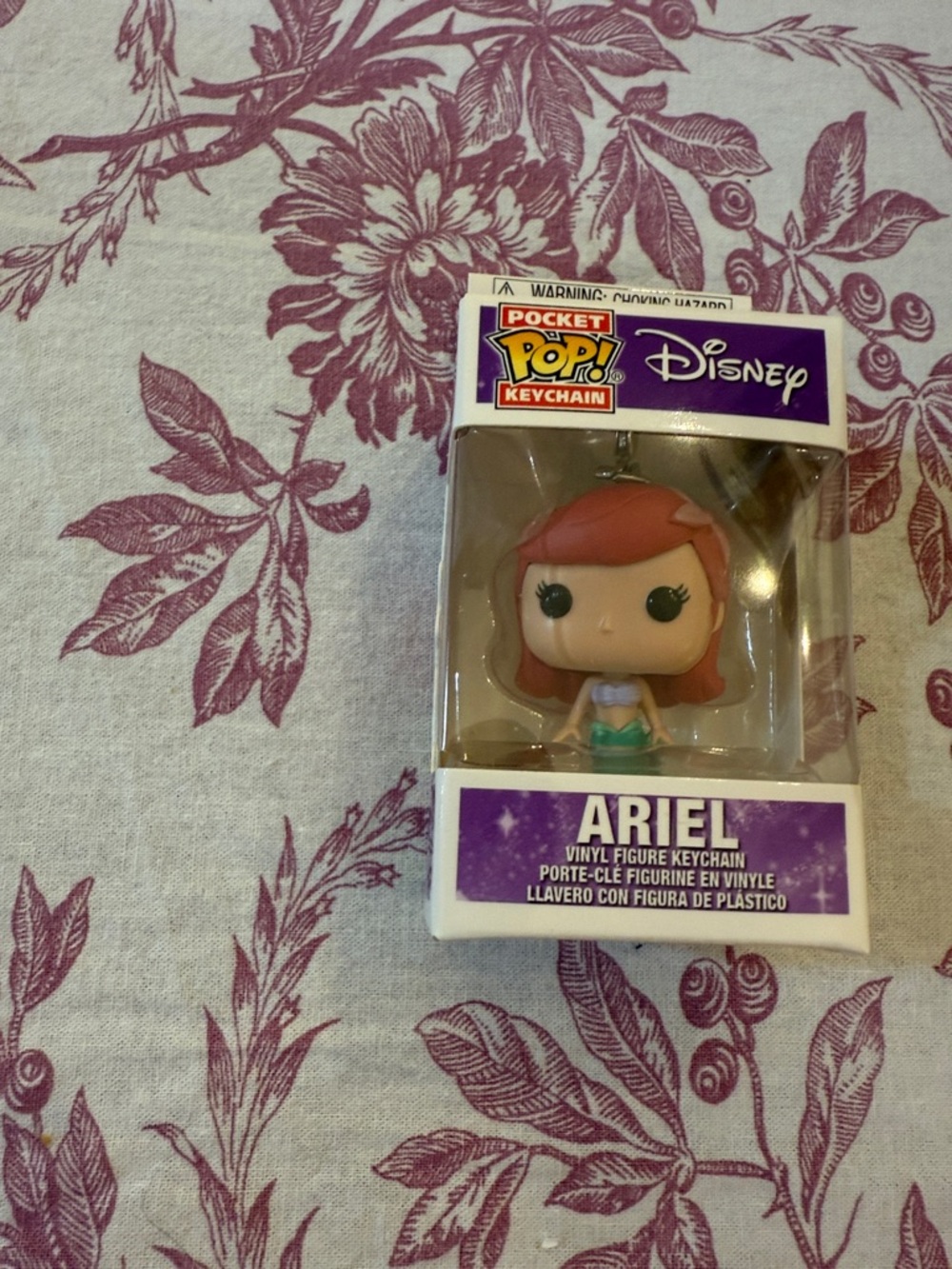 Disney Ariel Funko Pocket Pop! Keychain - Red Hair, Green Tail, Purple Box